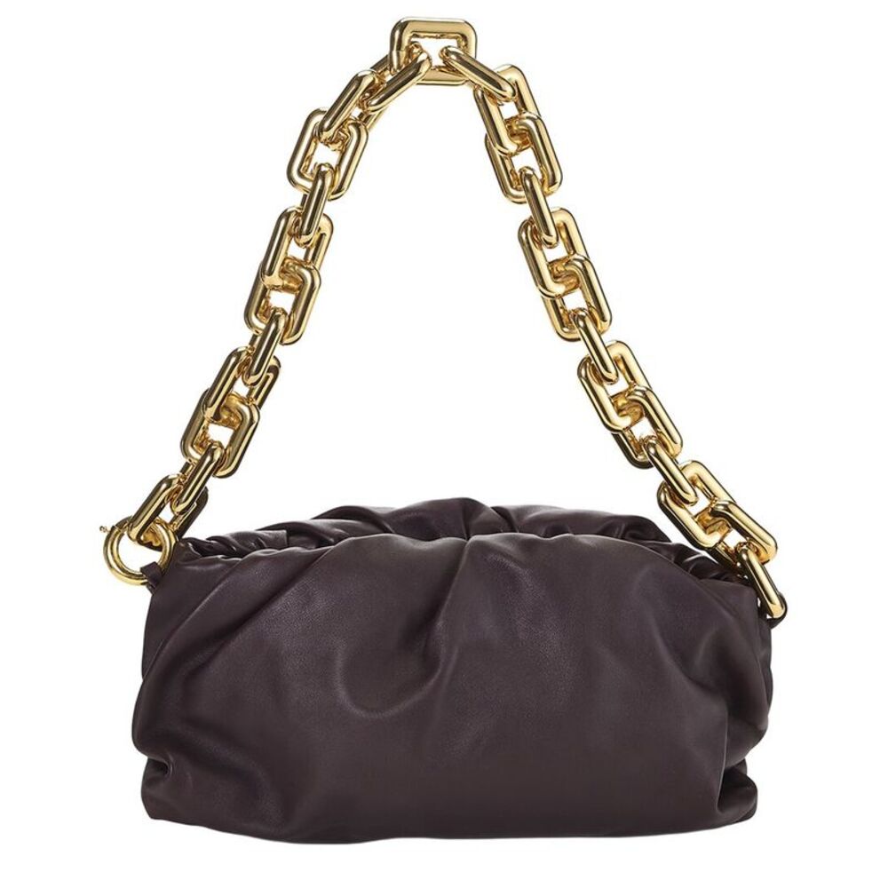 Bottega Veneta Purple Calfskin Leather Chain Pouch (Authentic Pre-Loved)